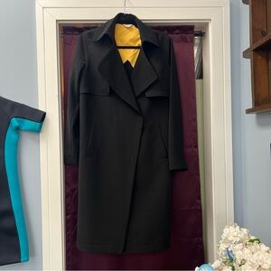 Black Long Coat with Yellow Lining